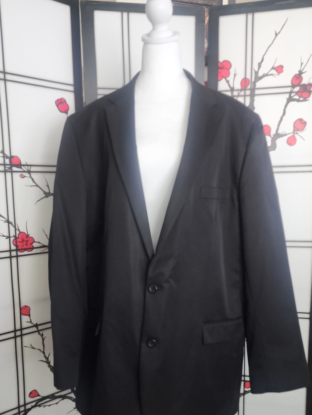 George Men's Black Two-Button Suit Jacket
